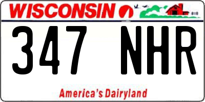 WI license plate 347NHR