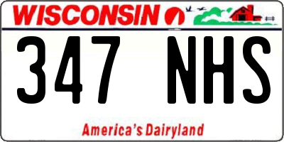 WI license plate 347NHS