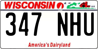 WI license plate 347NHU