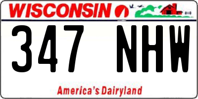 WI license plate 347NHW