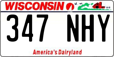 WI license plate 347NHY
