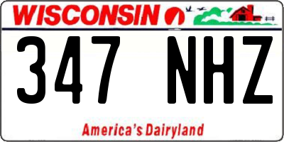 WI license plate 347NHZ