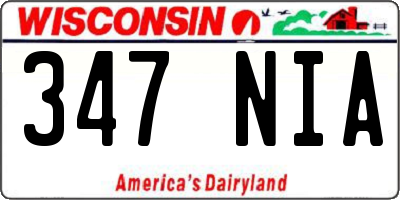 WI license plate 347NIA