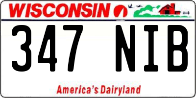 WI license plate 347NIB