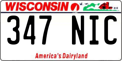 WI license plate 347NIC