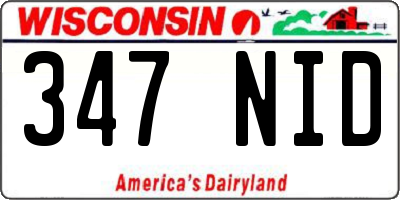 WI license plate 347NID