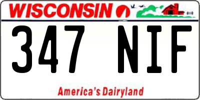 WI license plate 347NIF