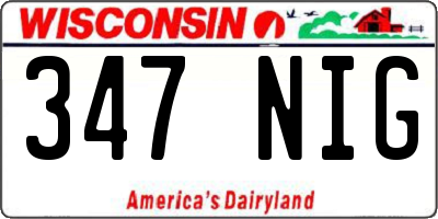WI license plate 347NIG