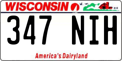 WI license plate 347NIH