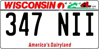 WI license plate 347NII
