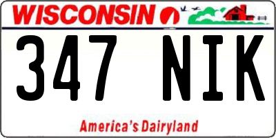 WI license plate 347NIK
