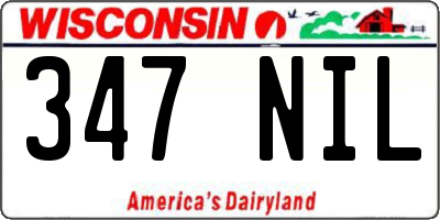 WI license plate 347NIL