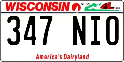 WI license plate 347NIO