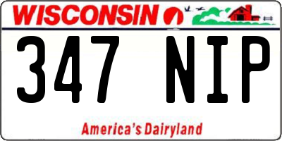 WI license plate 347NIP