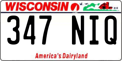 WI license plate 347NIQ