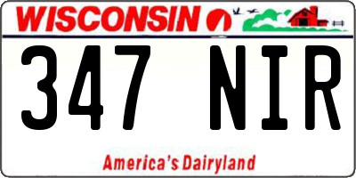 WI license plate 347NIR