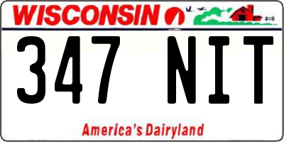 WI license plate 347NIT