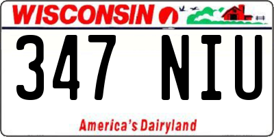 WI license plate 347NIU