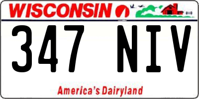 WI license plate 347NIV