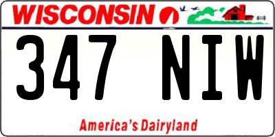 WI license plate 347NIW