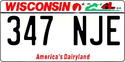 WI license plate 347NJE