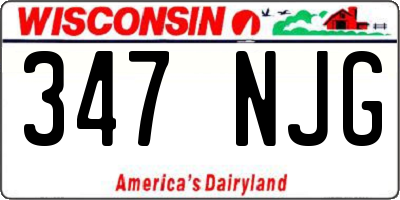 WI license plate 347NJG