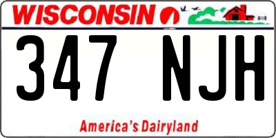 WI license plate 347NJH