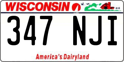WI license plate 347NJI