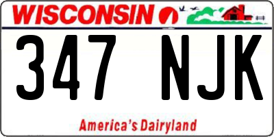 WI license plate 347NJK