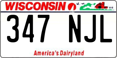 WI license plate 347NJL