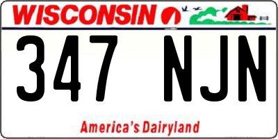 WI license plate 347NJN