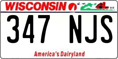 WI license plate 347NJS