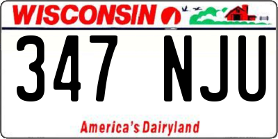 WI license plate 347NJU