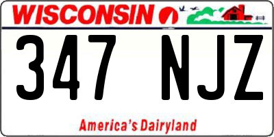 WI license plate 347NJZ