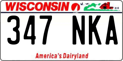 WI license plate 347NKA