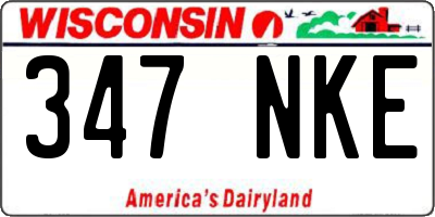 WI license plate 347NKE