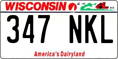 WI license plate 347NKL