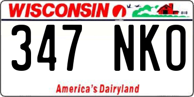 WI license plate 347NKO