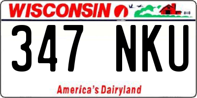 WI license plate 347NKU