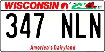 WI license plate 347NLN