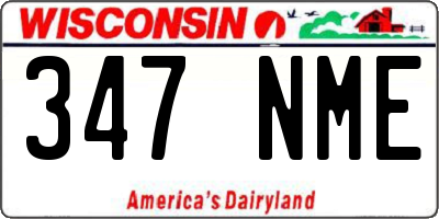 WI license plate 347NME