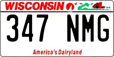 WI license plate 347NMG
