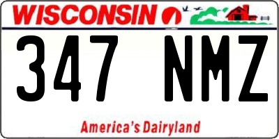 WI license plate 347NMZ