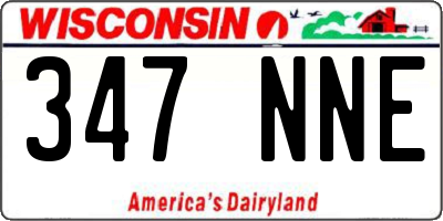 WI license plate 347NNE