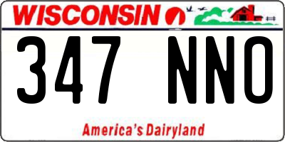 WI license plate 347NNO