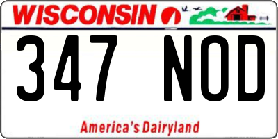 WI license plate 347NOD