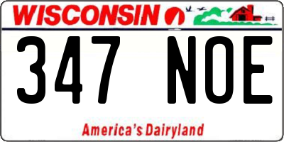 WI license plate 347NOE