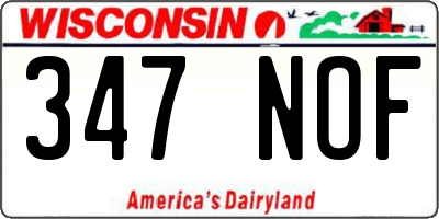 WI license plate 347NOF