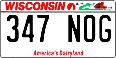 WI license plate 347NOG