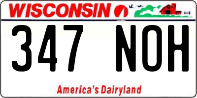 WI license plate 347NOH